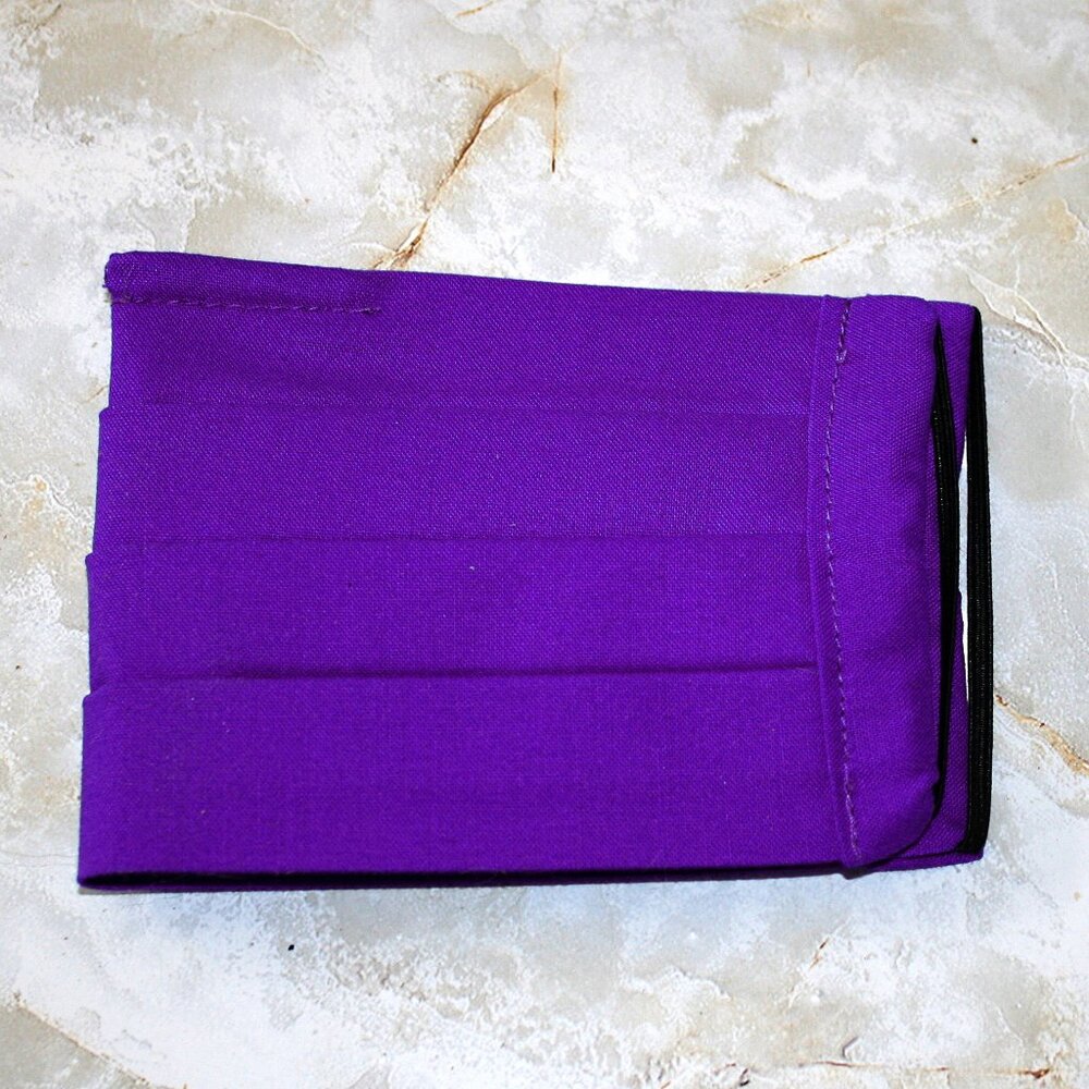 HAND CRAFTED Face Mask Purple Cotton Adult Cloth Fabric Solid - Pocket Style - Picture 3 of 15
